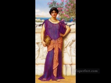  1906 Pintura al %c3%b3leo - La chica pandereta21906 Dama neoclásica John William Godward